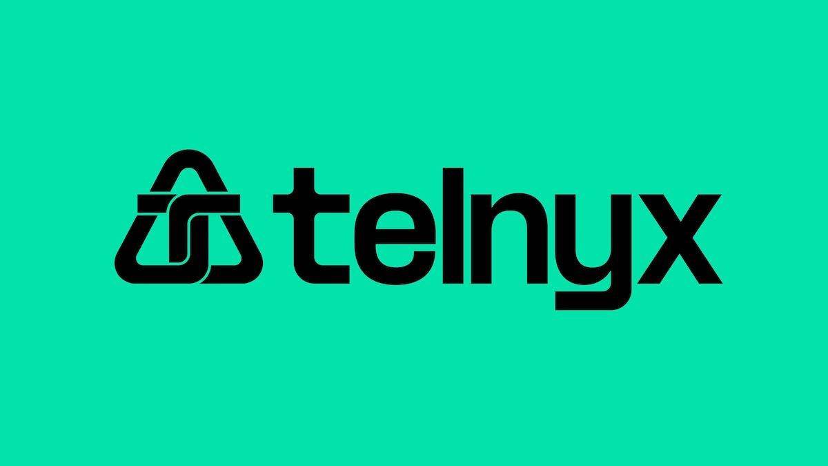 Telnyx rebrand logo on green background