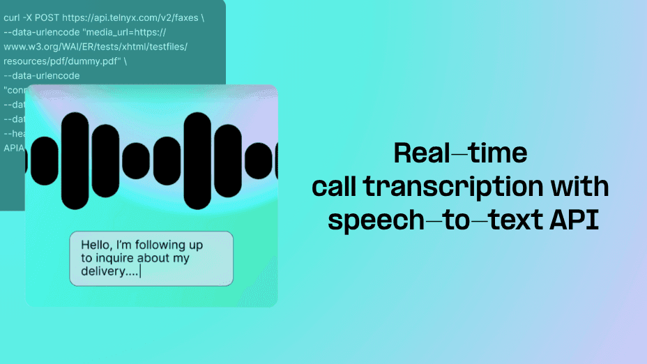 Real-time speech to text API for phone calls