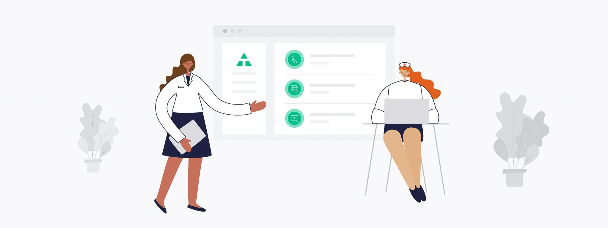Nurses using Telnyx app on Laptop
