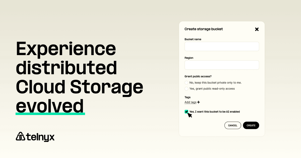 Experience distributed Cloud Storage evolved with Telnyx S3-compatible API
