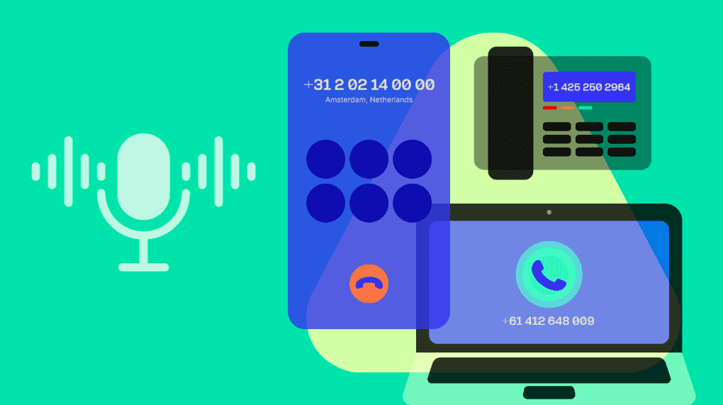 SIP call recording graphics on green background
