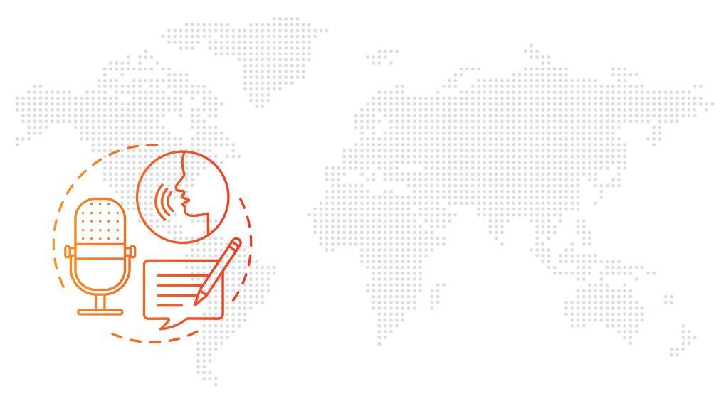 voice to CRM graphic overlaid world image