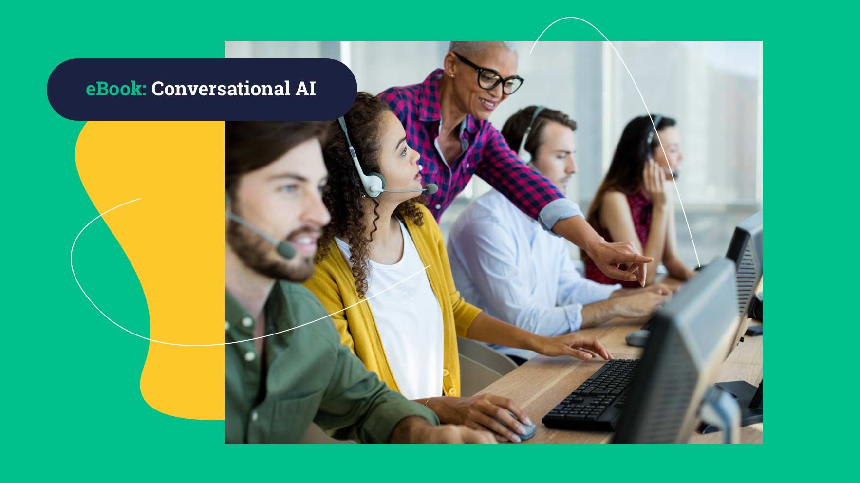 Call center employees being coached