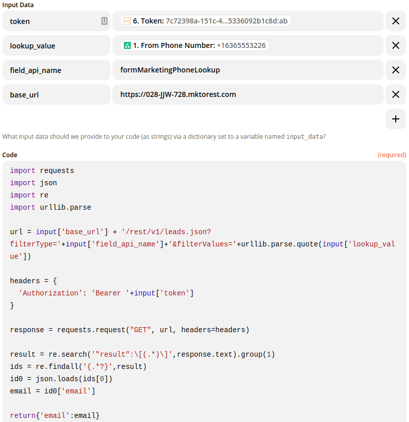 marketo 2way sms python lookup