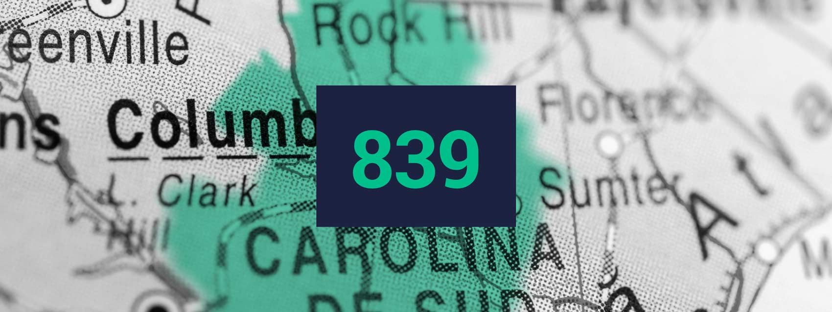 South Carolina area code banner