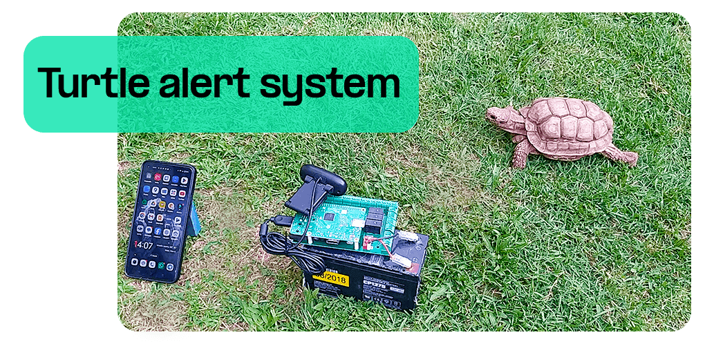 turtle alert system with Telnyx AI, SMS, and IoT