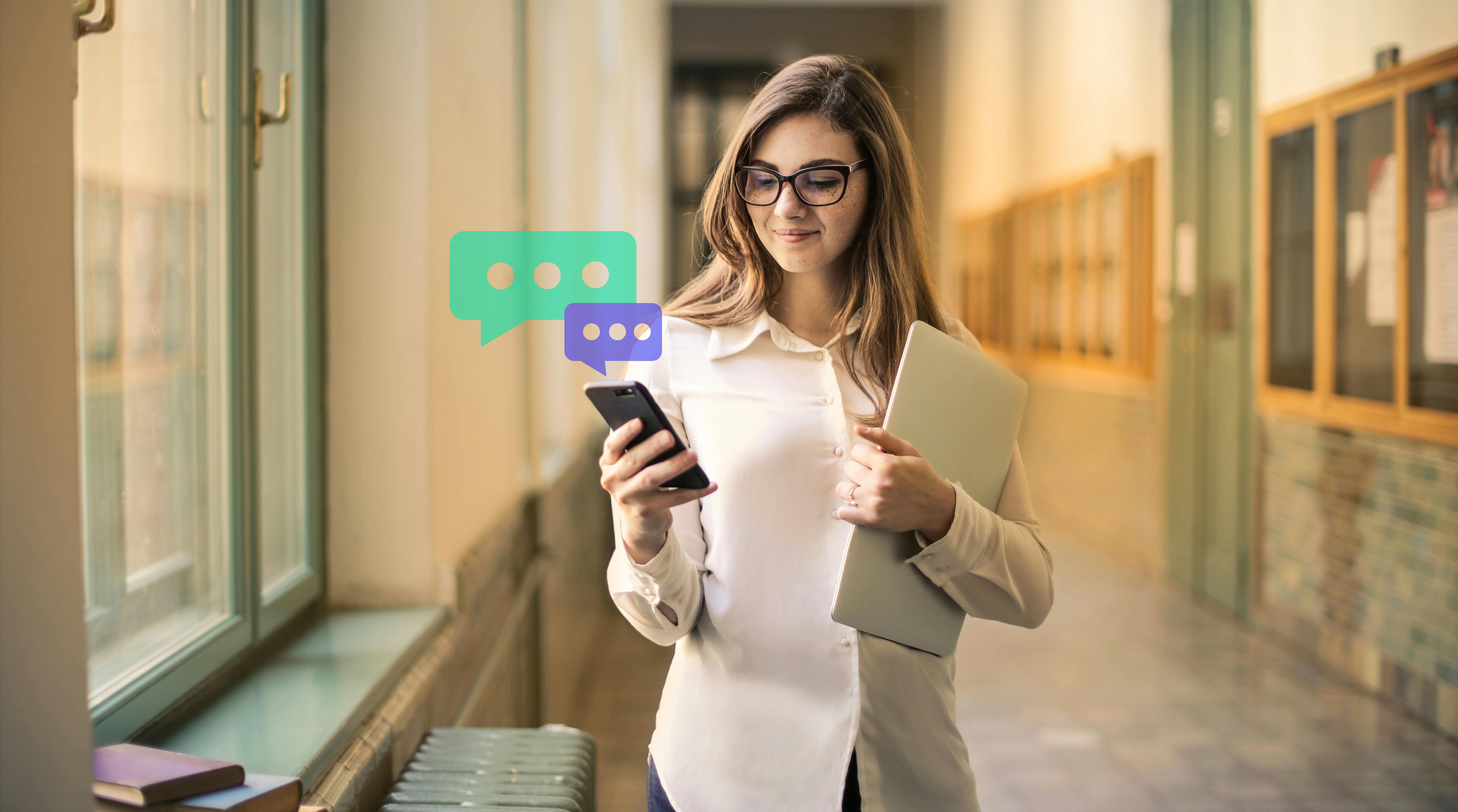 customer using two-way SMS