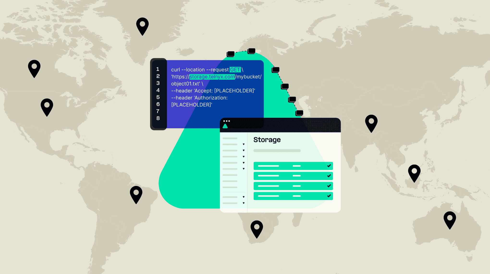 Distributed storage code over world map